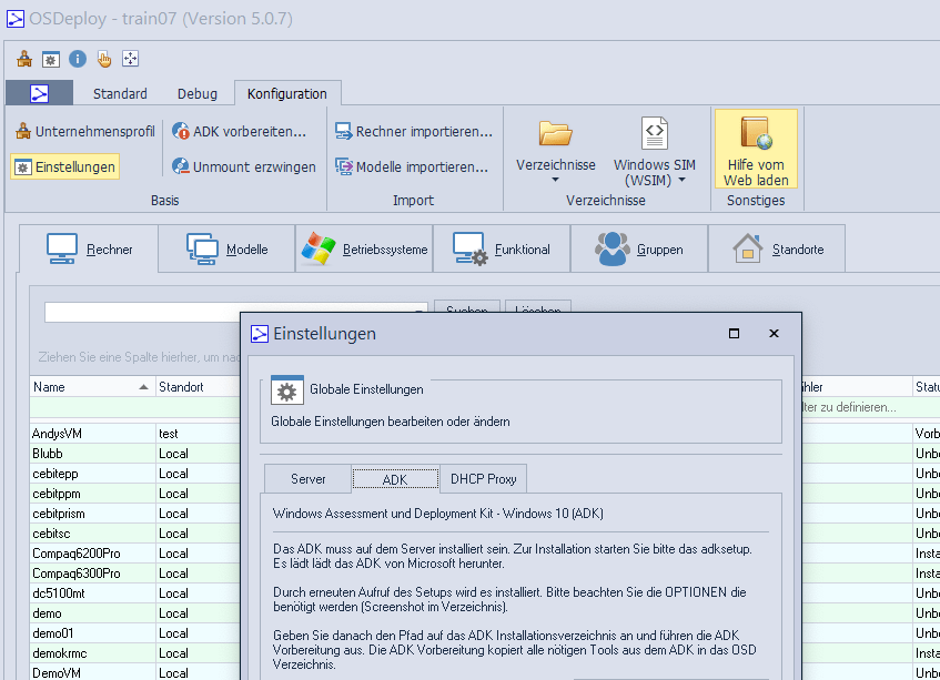 OS-Deploy Betriebssysteminstallation basierend auf Mikrosoft ADK