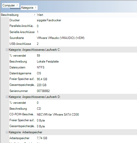Hardwareinventarisierung von Windws 10 Rechnern