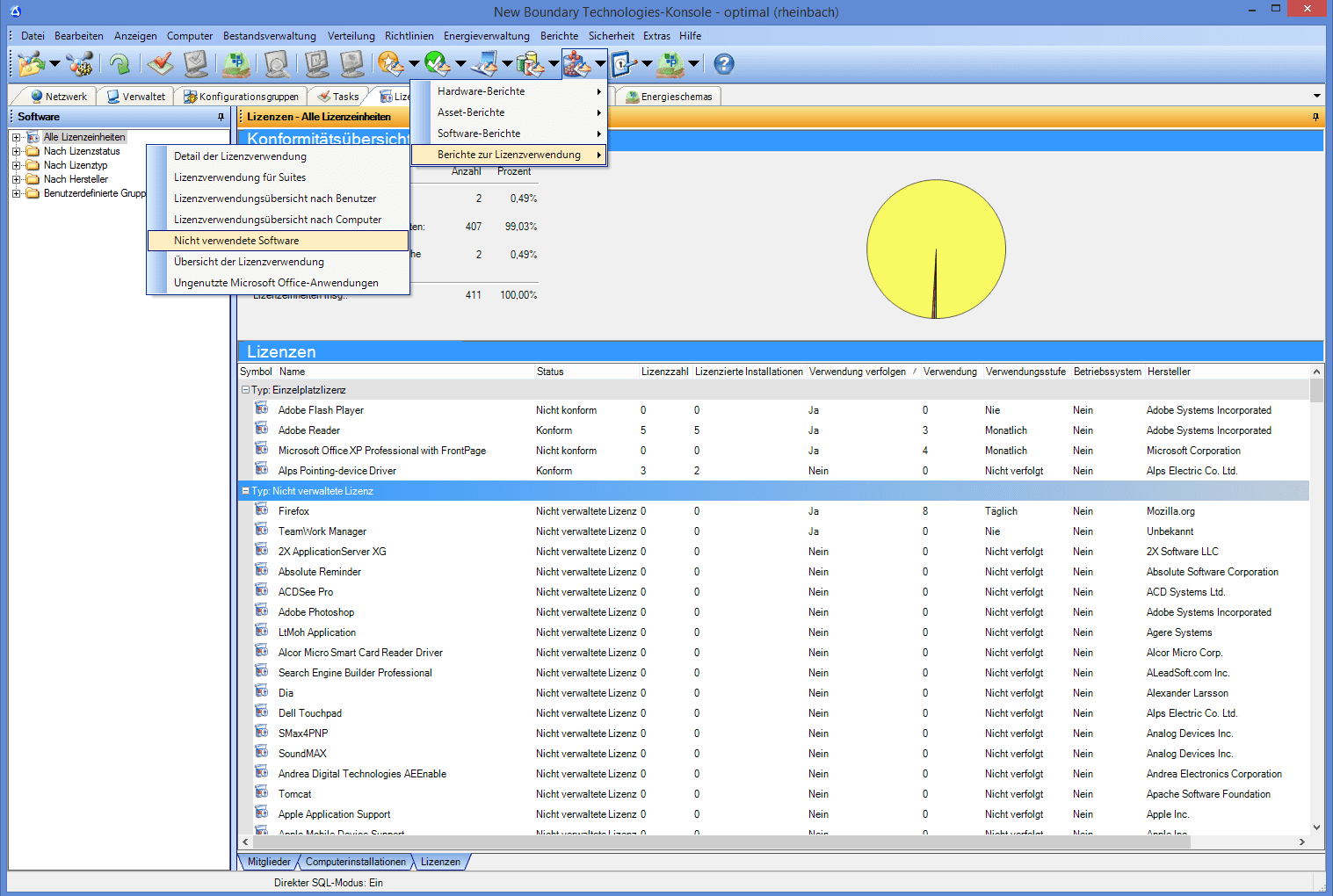 Lizenzverwendung von Windows 10 Rechnern