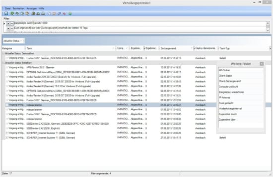 Berichte und Reports bei der Softwareverteilung