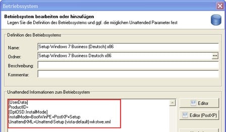Unattended Informationen beim Imageing