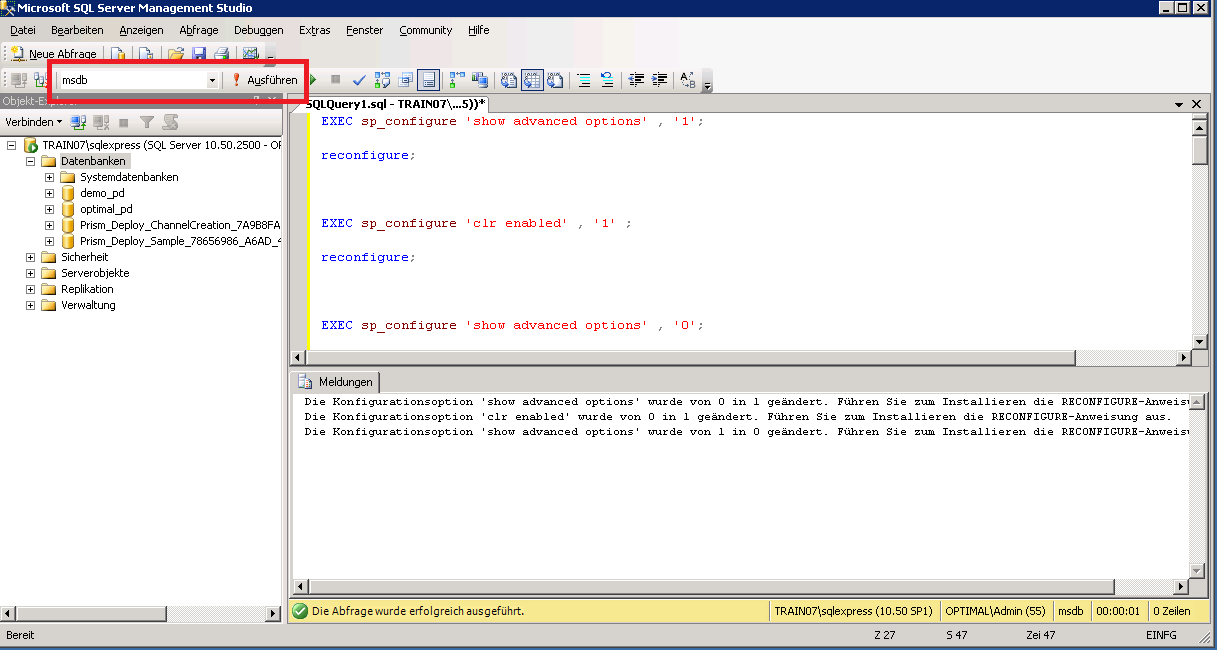 Script für die Datenbank