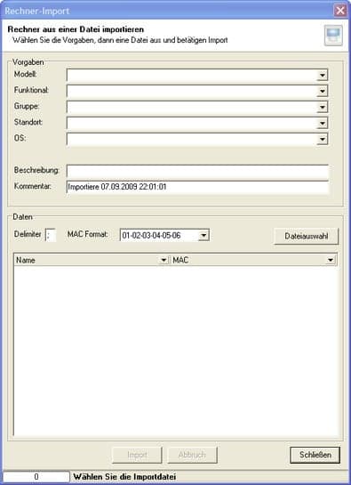 Rechner-Import