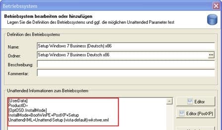 Unattended Informationen beim Imaging