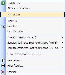 Einbindung des VNC Viewers während der Betriebssysteminstallation