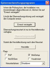 Erneut versiegeln bei der sysprep Erstellung